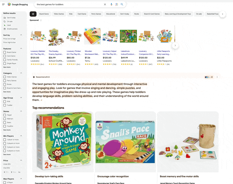 Ecommerce shopping graph in action