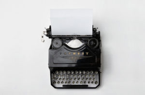 Black vintage typewriter