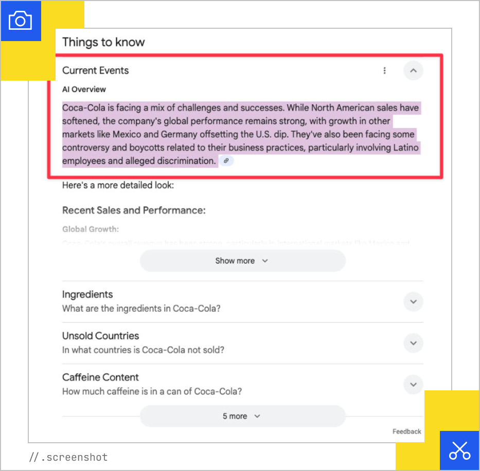 Coca Cola AI Overviews