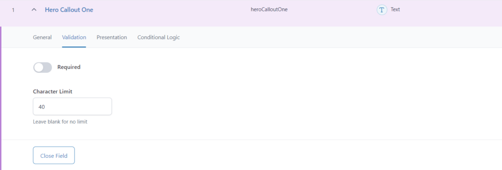 validation screenshot example